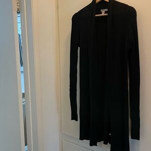 Forever 21 Black Ribbed Open Cardigan